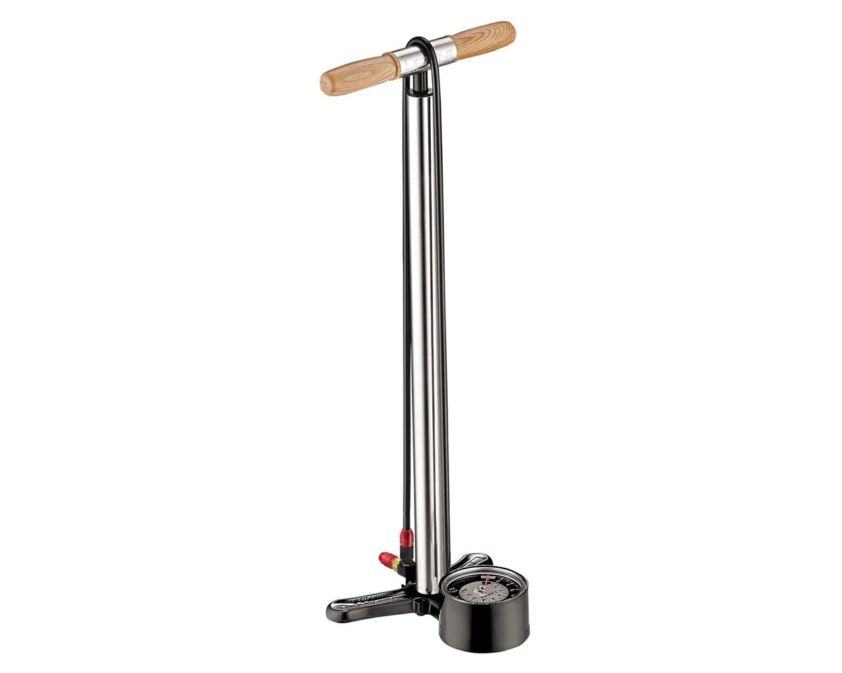Lezyne Alloy Floor Drive Pump (Silver) (ABS-1 Pro Chuck) (Presta/Schrader Valve Compatible)